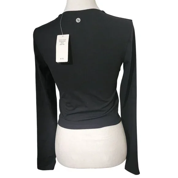 Set Of 3 Baleaf Long Sleeve Square Neck Crop Tops Black & Gray Womens Size S - Picture 5 of 15